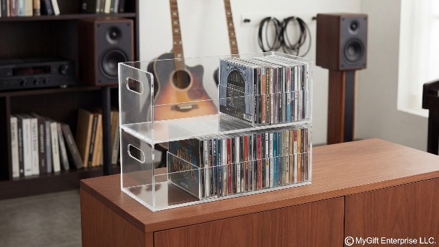 Amazon.com: MyGift Modern Premium Clear Acrylic Stackable CD